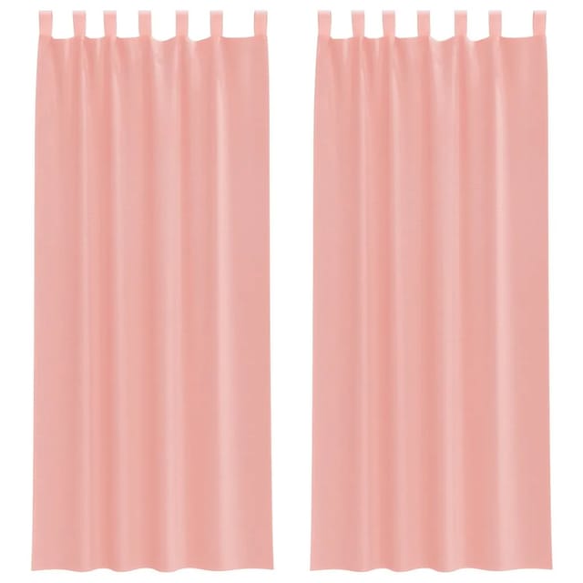 vidaXL Voile Vorhänge mit Stangentaschen 2 Stk Rosa 4102200