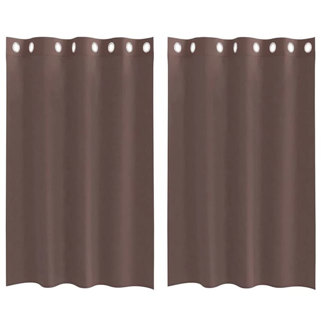 vidaXL Voile Vorhänge mit Ösen 2 Stk Braun 140x175 cm 4102066