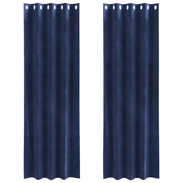 vidaXL Vorhänge 2 Stk Dunkelblau 140 x 245 cm Samt 4107196
