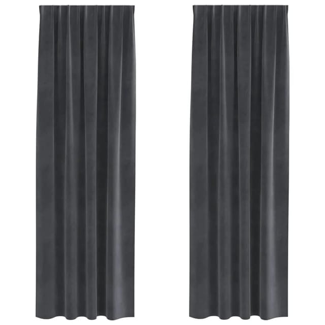 vidaXL Vorhänge 2 Stk Hellgrau 140 x 260 cm Samt 4107262