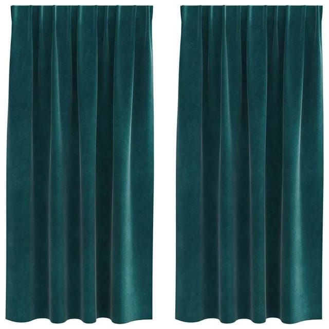 vidaXL Vorhänge 2 Stk Dunkelgrün 140 x 175 cm Samt 4107214