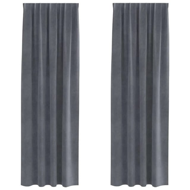 vidaXL Vorhänge 2 Stk Hellgrau 140 x 245 cm Samt 4107291