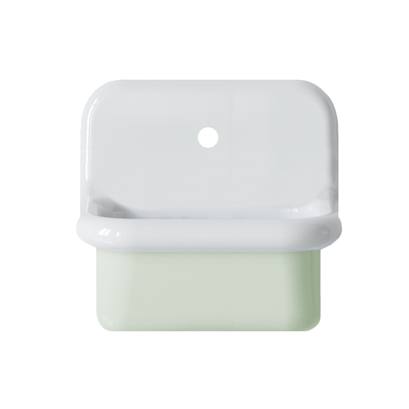 Retro-waschbecken Aus Keramik, 45 Cm – True Colors Lite – Mini-tiefe – Pastellgrün