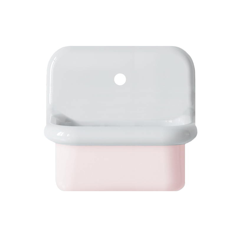 Retro-waschbecken Aus Keramik, 45 Cm – True Colors Lite – Geringe Tiefe – Pastellrosa