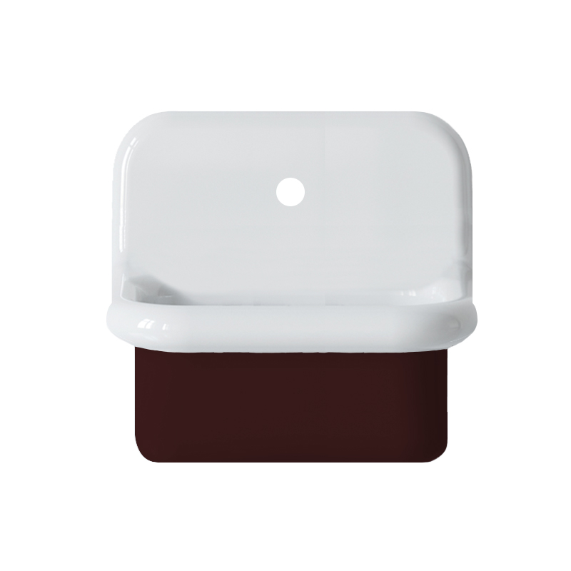 Retro-waschbecken Aus Keramik, 45 Cm – True Colors Lite – Geringe Tiefe – Kakao