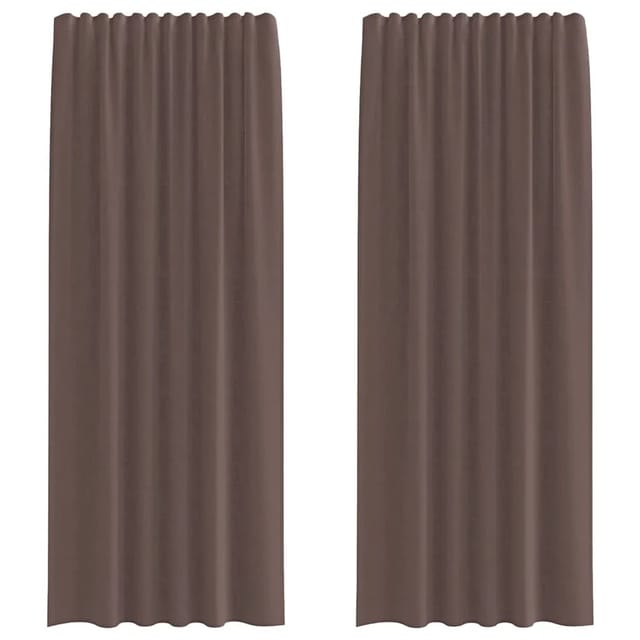 vidaXL Voile Vorhänge mit Stangentaschen 2 Stk Braun 4102173