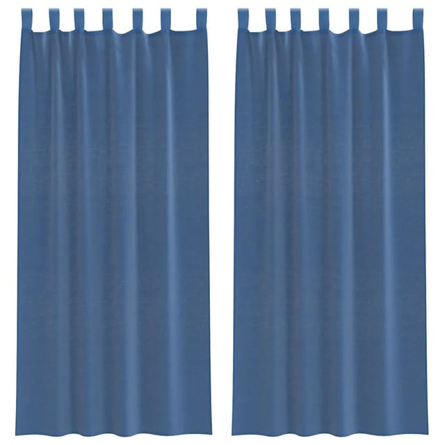 vidaXL Voile Vorhänge mit Stangentaschen 2 Stk Königsblau 4102214