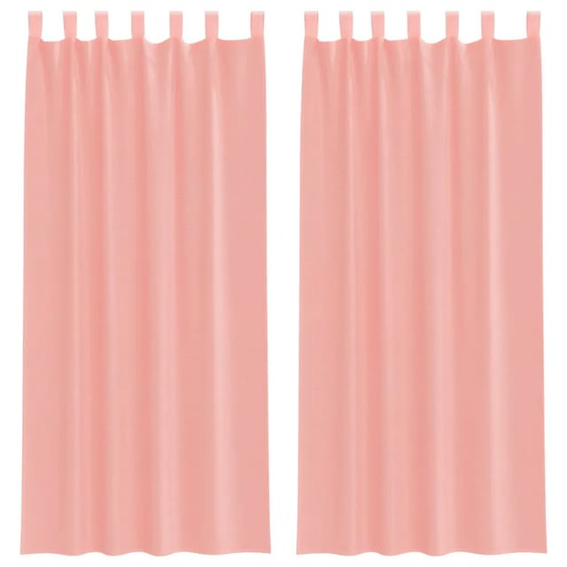 vidaXL Voile Vorhänge mit Stangentaschen 2 Stk Rosa 4102198