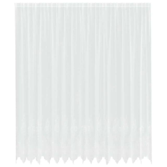 vidaXL Spitzenvorhang mit Vorhängen Weiß 400x260cm Polyester 4107914