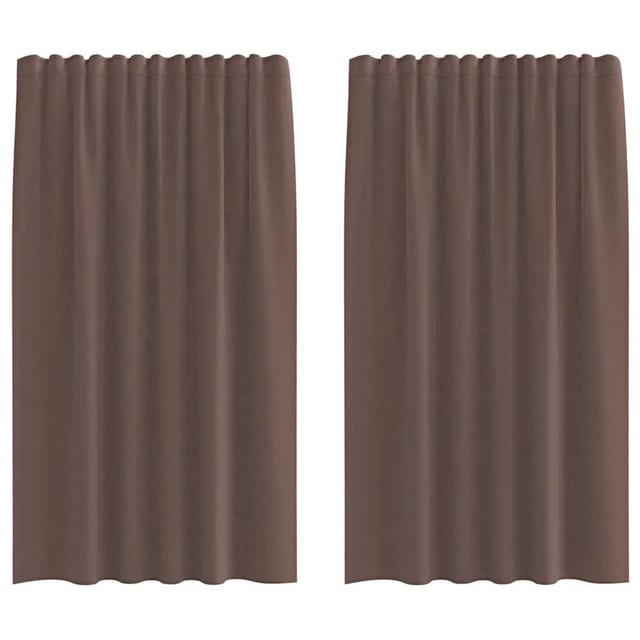 vidaXL Voile Vorhänge mit Lasche 2 Stk Braun 4102262