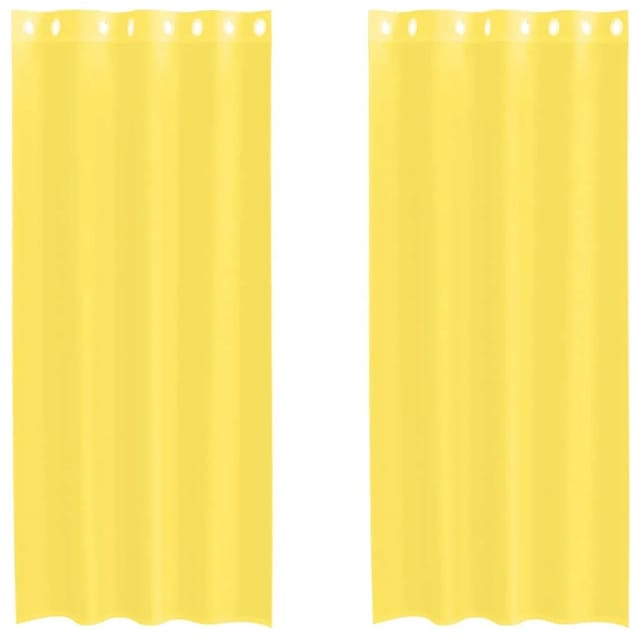 vidaXL Voile Vorhänge mit Ösen 2 Stk Gelb 4102133