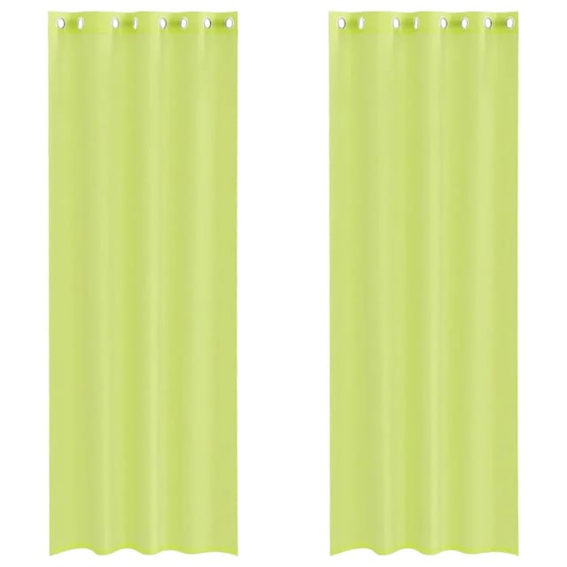 vidaXL Voile Vorhänge mit Ösen 2 Stk Apfelgrün 140x260 cm 4102057
