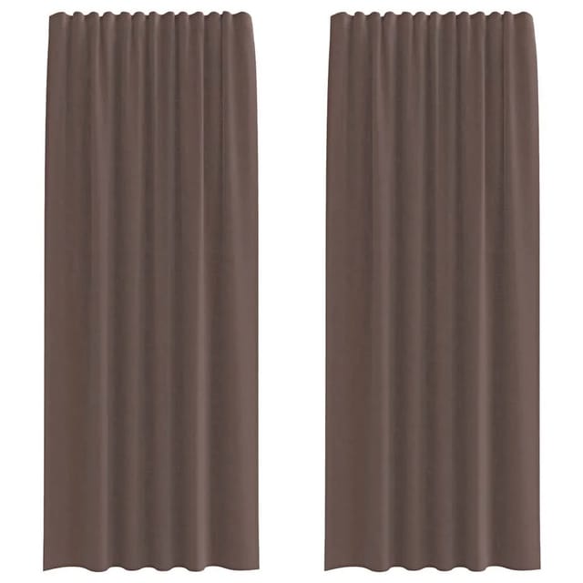vidaXL Voile Vorhänge mit Lasche 2 Stk Braun 4102263