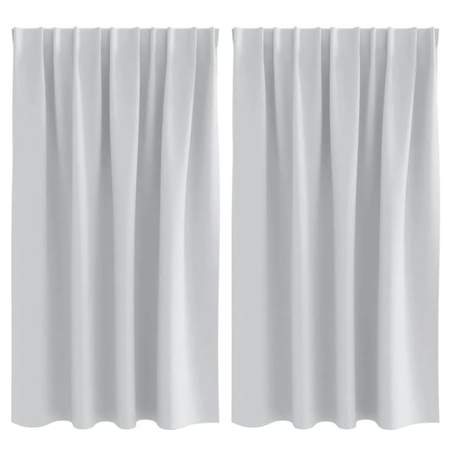 vidaXL Verdunkelungs-Vorhänge mit Ringen Helles Grau Polyester 4107458
