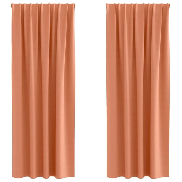 vidaXL Verdunkelungs-Vorhänge mit Ringen Terrakotta Polyester 4107525