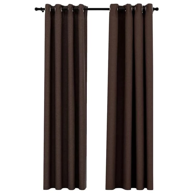 vidaXL Verdunkelungsvorhänge Ösen Leinenoptik 2 Stk Taupe 140x225 cm 321201