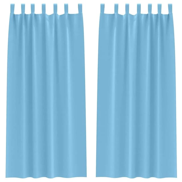 vidaXL Verdunkelungs-Vorhänge mit Ringen Himmelblau Polyester 4107546