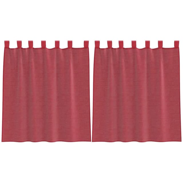 vidaXL Voile Vorhänge mit Stangentaschen 2 Stk Weinrot 4102246