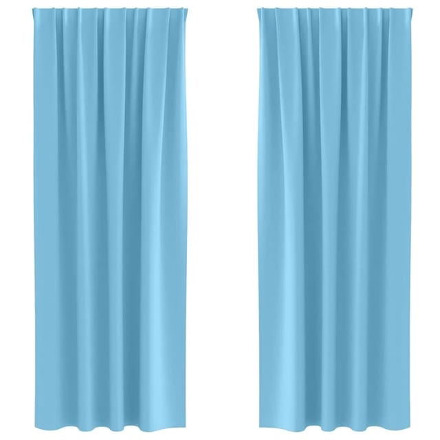 vidaXL Verdunkelungs-Vorhänge mit Ringen Himmelblau Polyester 4107436