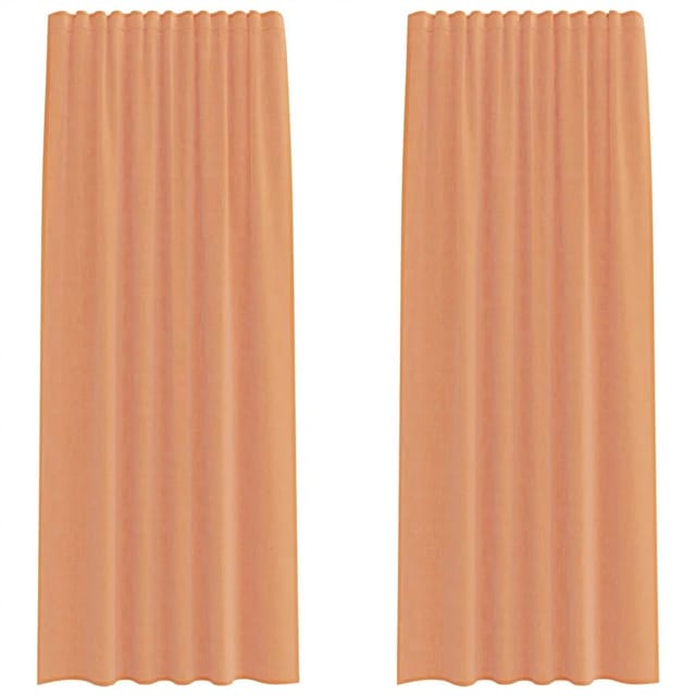 vidaXL Voile Vorhänge mit Stangentaschen 2 Stk Terrakotta 4102234