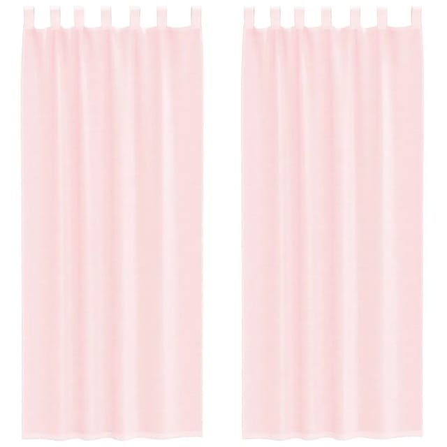 vidaXL Voile Vorhänge mit Stangentaschen 2 Stk Hellrosa 4102190