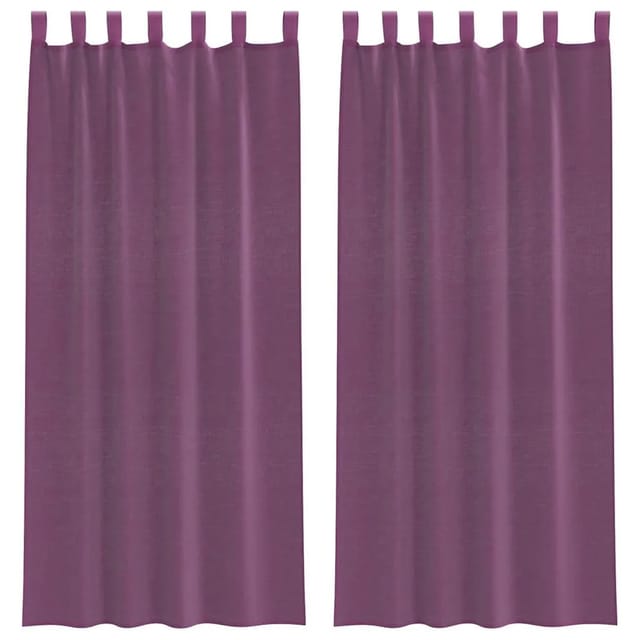 vidaXL Voile Vorhänge mit Schlaufen 2 Stk Violett 140x225 cm 4102293