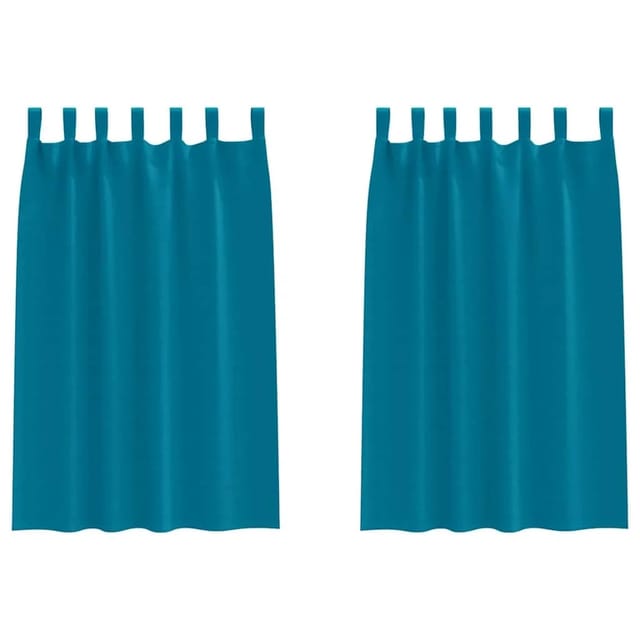 vidaXL Verdunkelungs-Vorhänge mit Ringen Türkis Polyester 4107639
