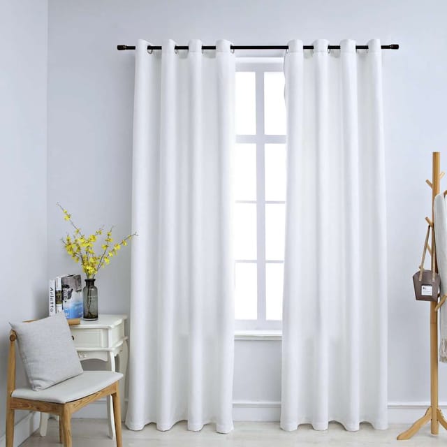 vidaXL Verdunkelungsvorhänge mit Metallösen 2 Stk Grauweiß 140x225 cm 134483