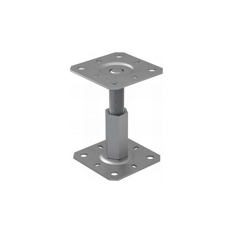 Fixtout – Verstellbarer Pfostenfuß – 130 X 130 Mm Platte – Verzinkter Stahl – Höhenverstellbar 100–150 Mm – Langlebige Außenbefestigung