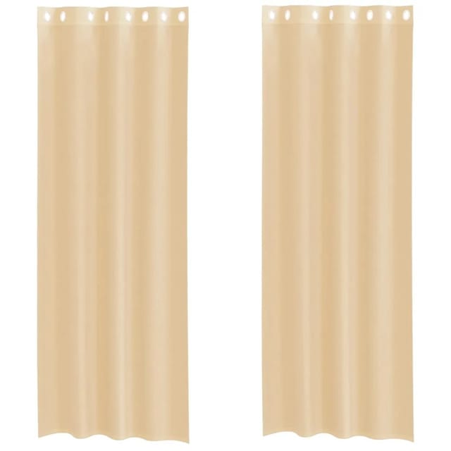 vidaXL Voile Vorhänge mit Ösen 2 Stk Sandfarbe 4102124
