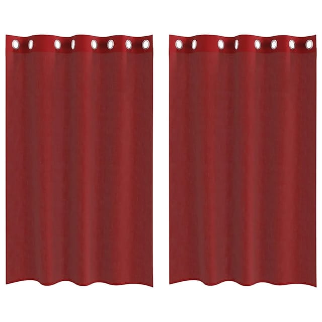vidaXL Voile Vorhänge mit Ösen 2 Stk Weinrot 4102156