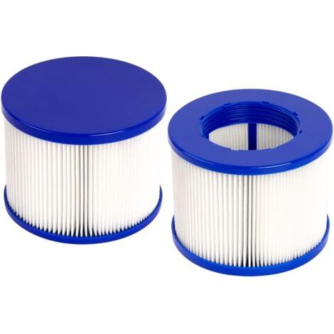 2er-pack Schraubfilterkartuschen Für Whirlpools, 75 X 100 Mm Filtergröße, Ersatzkartuschen Für Gymax-filter Für Whirlpools, Pools Und Hot Tubs, Blau Und Weiß