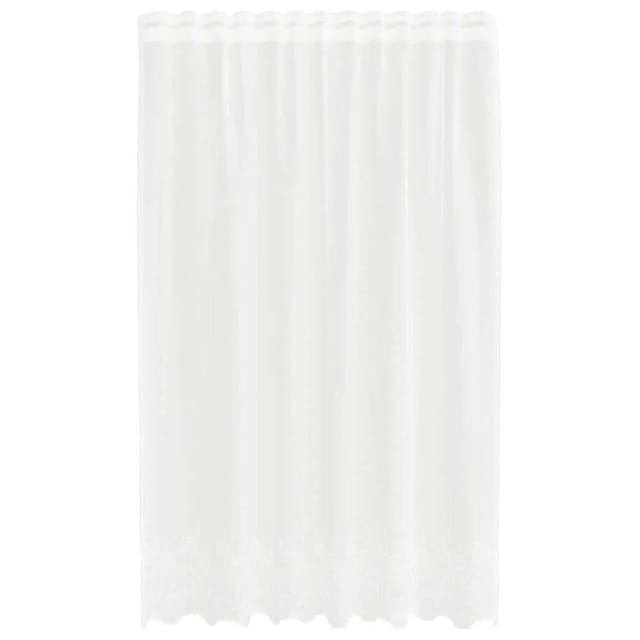 vidaXL Spitzenvorhang mit Vorhängen Weiß 150x180cm Polyester 4107753