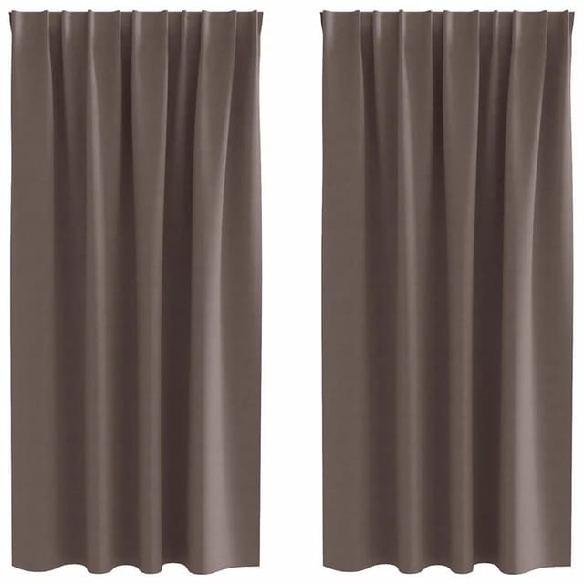 vidaXL Verdunkelungs-Vorhänge mit Ringen Dunkelbraun Polyester 4107444