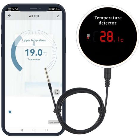 Bricoomarket – Wlan-thermometer Mit Wasserdichter Externer Sonde – Hintergrundbeleuchtetes Lcd-display – Intelligenter Alarm – Messbereich Von -40 °c Bis +120 °c