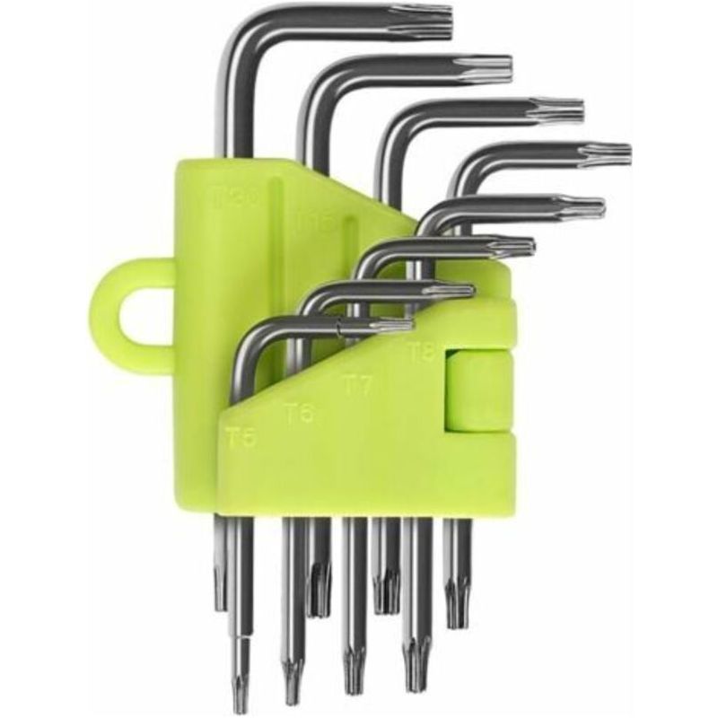 Torx-winkelschlüssel, 8-teiliger Torx-innensechskantschlüsselsatz, Sternschraubendreher T5 T6 T7 T8 T9 T10 T15 T20, Handwerkzeug-schlüsselsätze, Torx-innensechskantschlüssel
