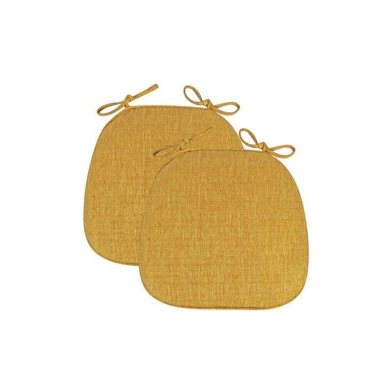 Bunthaus 2er-set Stuhlkissen (43 X 41 X 35 Cm) Mit Bändern, Trapezförmiger Sitzfläche, Waschbar, Abnehmbarer Bezug, Rutschfeste Sitzfläche Für Küche, Esszimmer, Garten, Büro