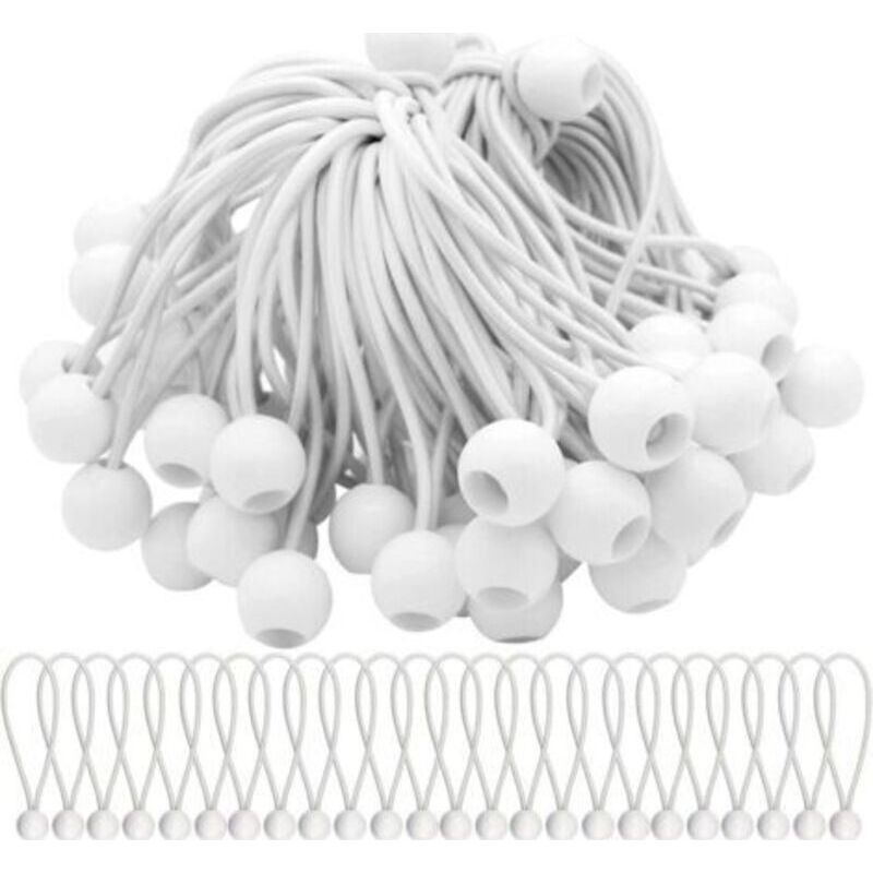 Aimoonsa Packung Mit 50 Elastischen Spannern, Elastischen Kordeln Mit Kugeln, Bungee-seilen, Elastischen Kugeln Für Festzelte, Zelte, Banner Und Planen