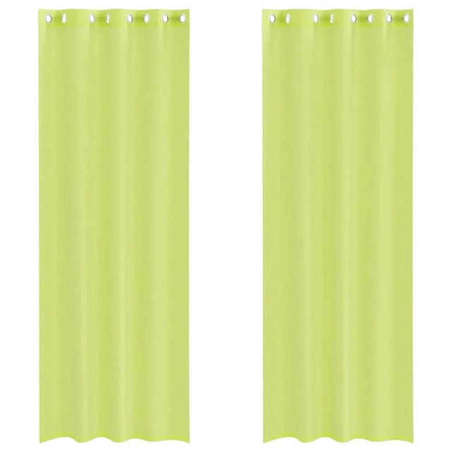 vidaXL Voile Vorhänge mit Ösen 2 Stk Apfelgrün 140x300 cm 4102058