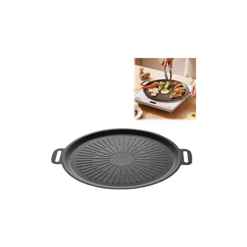 Bunthaus Gusseisen-grillplatte, Plancha-grill, Ø 36 Cm Bbq-plancha Mit Griff, Runde Grillplatte Für Raketenofen, Gasgrill, Plancha-platte