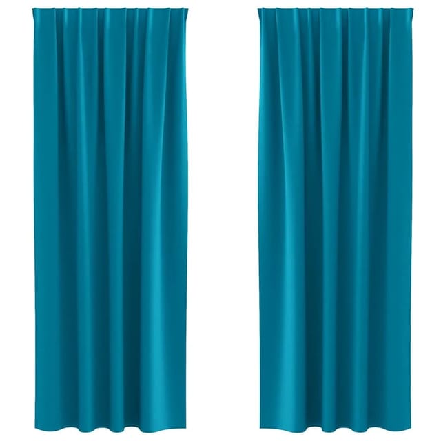 vidaXL Verdunkelungs-Vorhänge mit Ringen Türkis Polyester 4107531