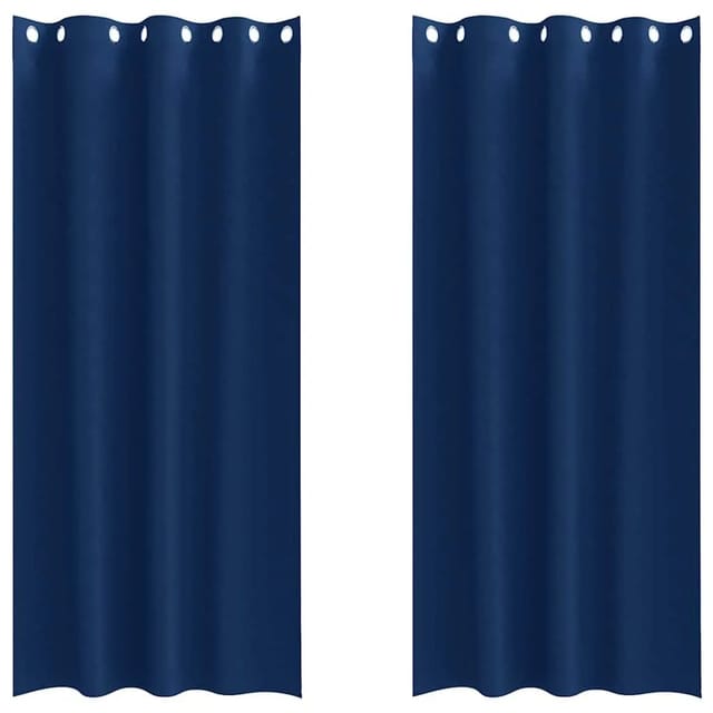 vidaXL Verdunkelungs-Vorhänge mit Ringen Dunkelblau Polyester 4107366