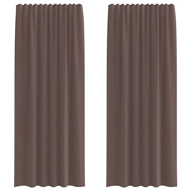 vidaXL Voile Vorhänge mit Lasche 2 Stk Braun 4102264