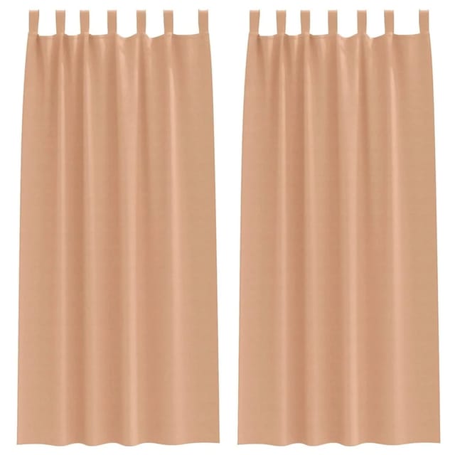 vidaXL Verdunkelungs-Vorhänge mit Ringen Hellbraun Polyester 4107591