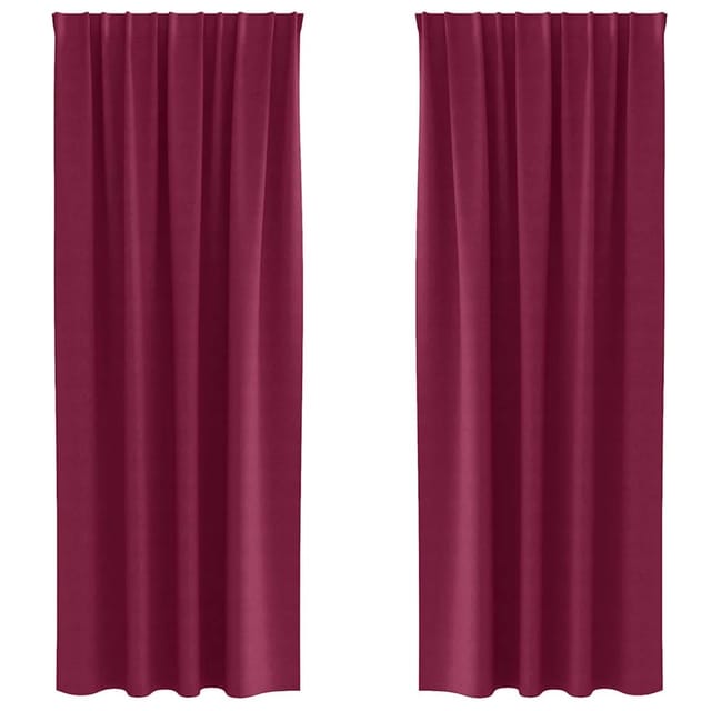 vidaXL Verdunkelungs-Vorhänge mit Ringen Weinrot Polyester 4107467