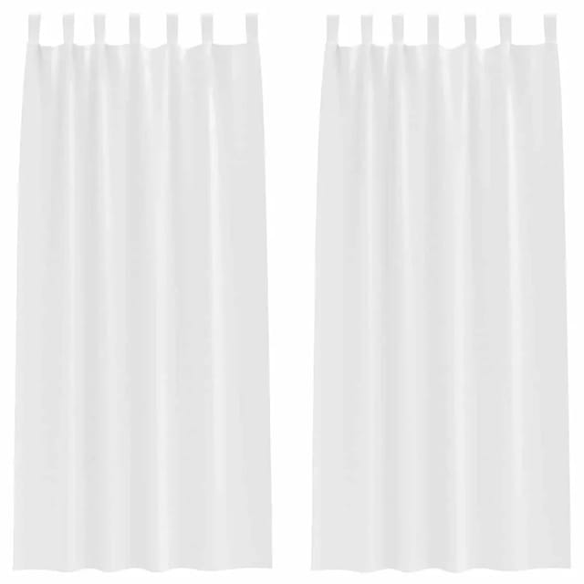 vidaXL Verdunkelungs-Vorhänge mit Ringen Reinweiß Polyester 4107607