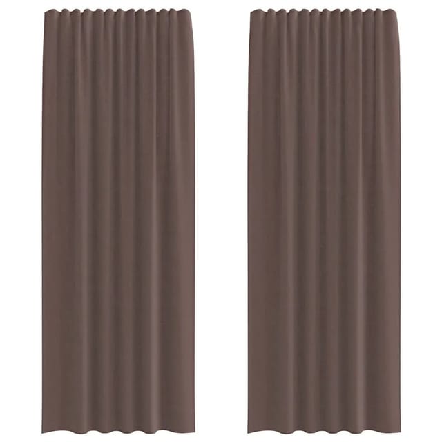 vidaXL Voile Vorhänge mit Stangentaschen 2 Stk Braun 4102175