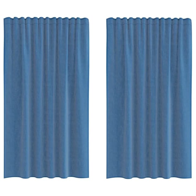 vidaXL Voile Vorhänge mit Stangentaschen 2 Stk Königsblau 4102212