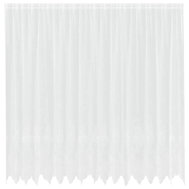vidaXL Spitzenvorhang mit Vorhängen Weiß 400x245cm Polyester 4107913