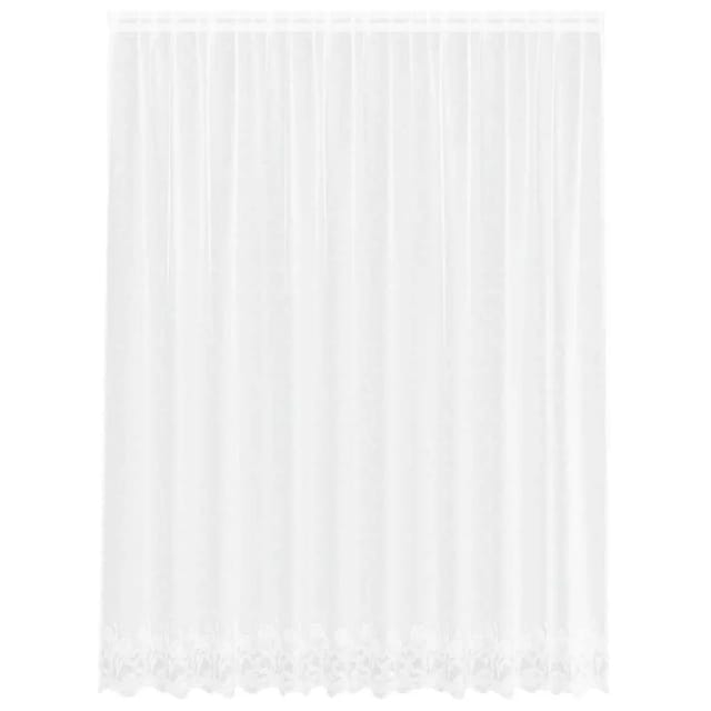 vidaXL Spitzenvorhang mit Vorhängen Weiß 300x240cm Polyester 4107782